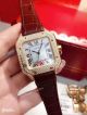 New Copy Cartier Santos Diamond Watch Blue Leather Strap (3)_th.jpg